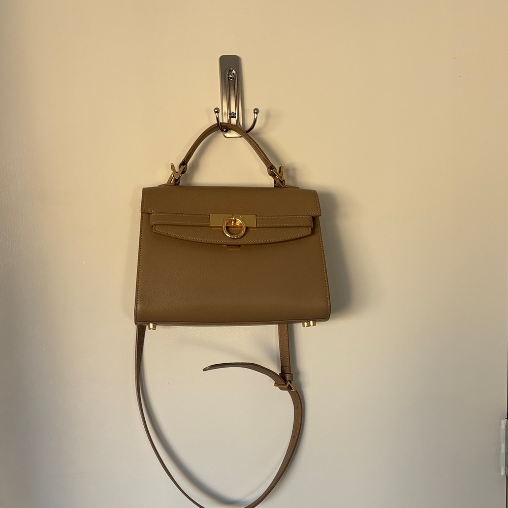 Parisa Wang Taupe Top Handle Bag With Crossbody